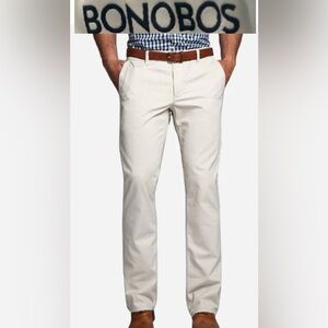 Bonobos Men’s Size 33/32 Light Khaki Straight Leg Washed Chinos
